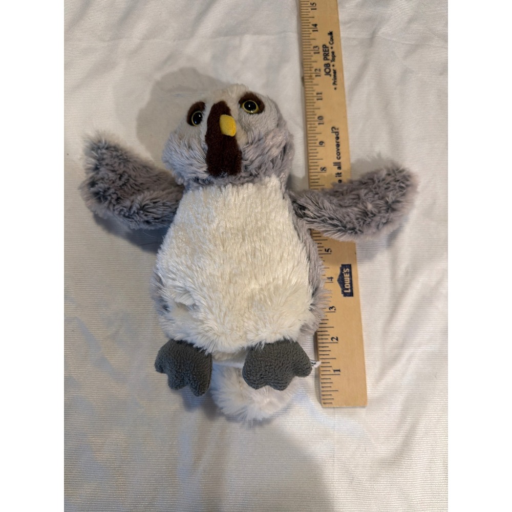 Ganz Webkinz Snowy Owl Plush Grey White Tinsel Fur Stuffed Animal Bird 8.5 inch